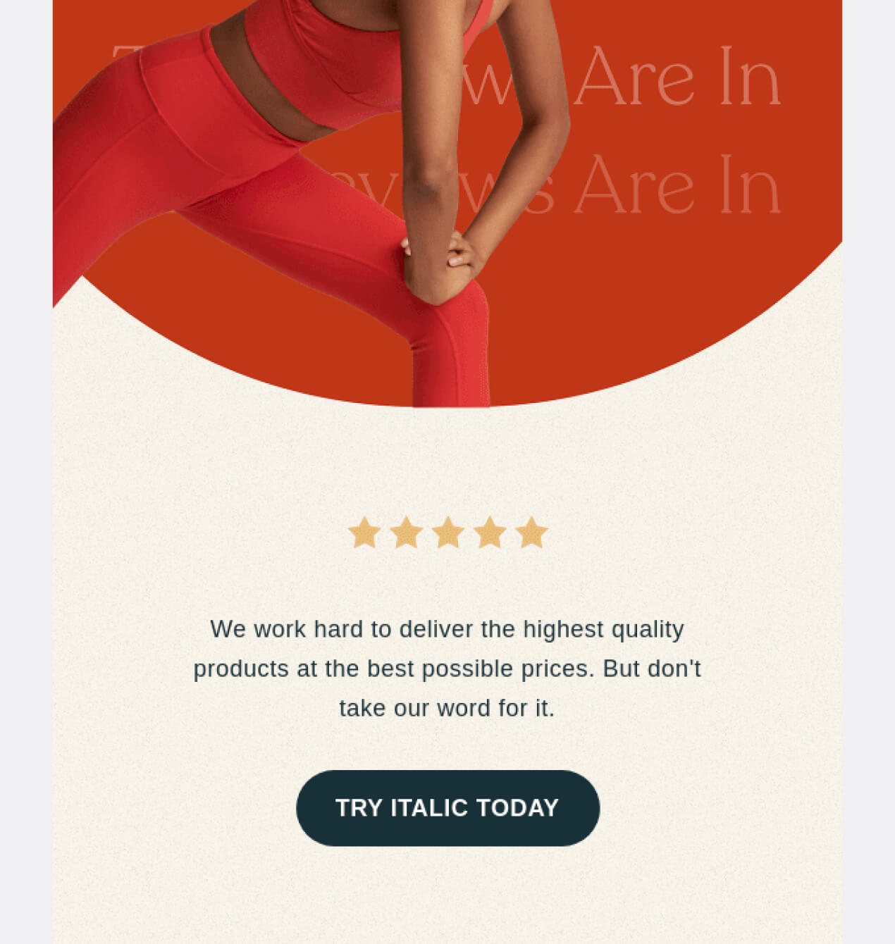 italic brand &mdash; Email Crash Test