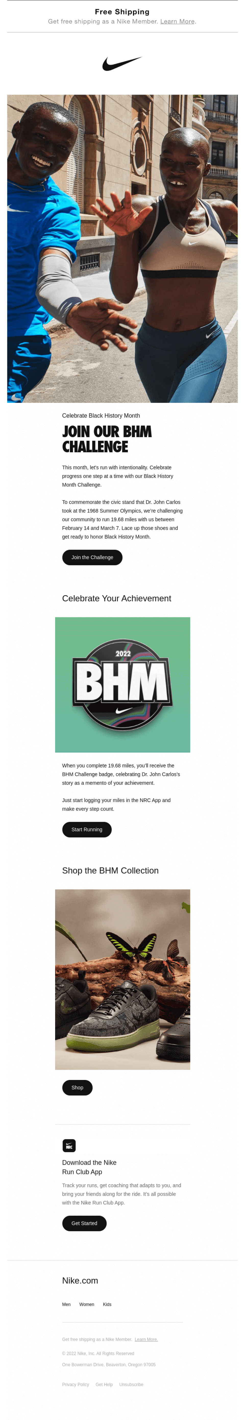 Nike Black History Month email &mdash; Email Crash Test