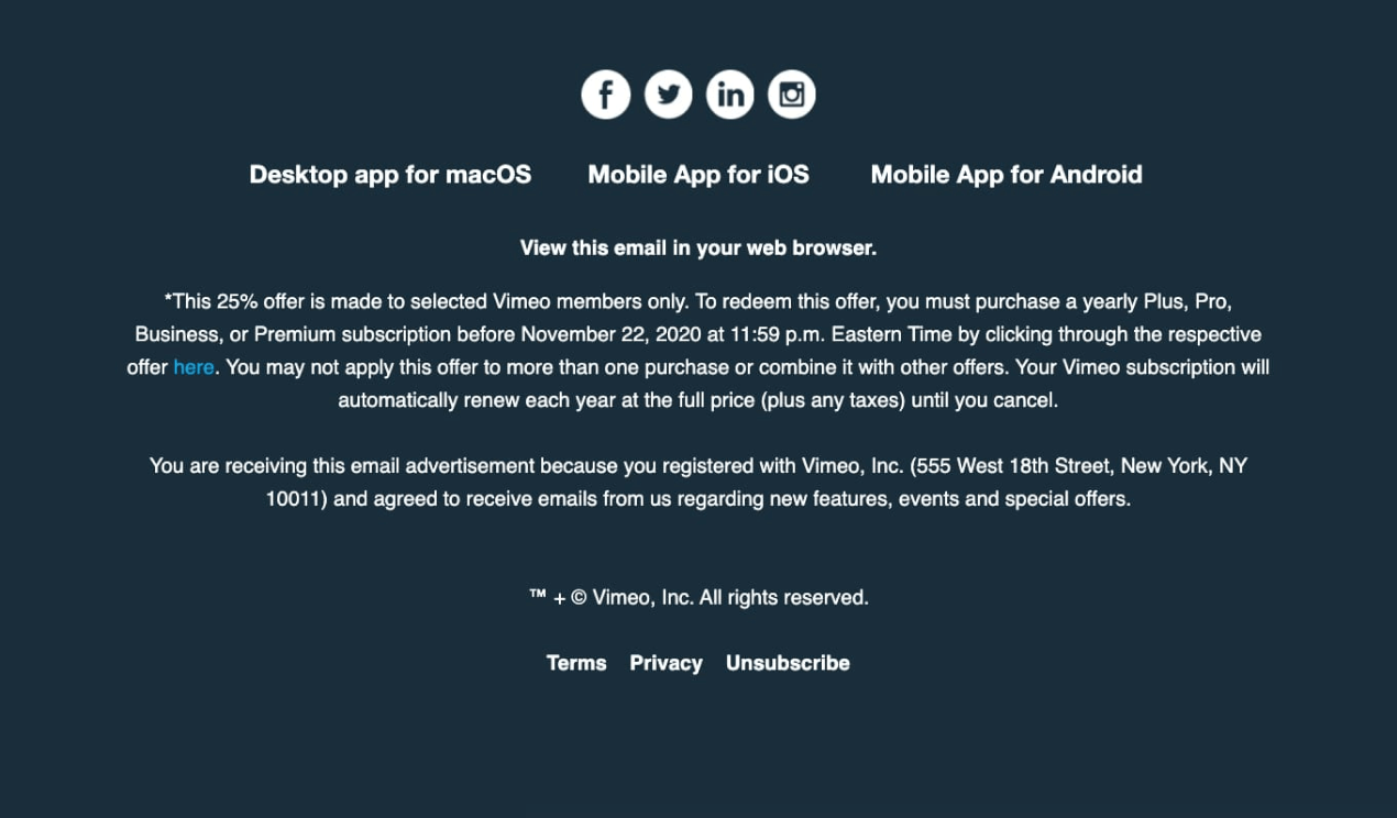 vimeo color contrast &mdash; Email Crash Test