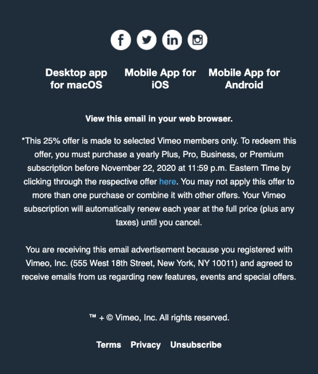 vimeo color contrast &mdash; Email Crash Test